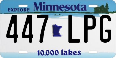 MN license plate 447LPG