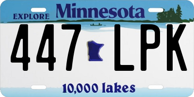 MN license plate 447LPK
