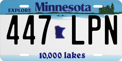 MN license plate 447LPN