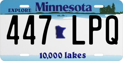 MN license plate 447LPQ