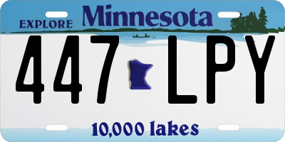 MN license plate 447LPY