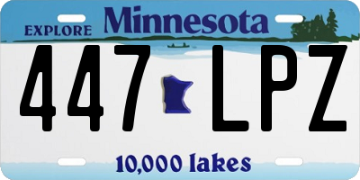 MN license plate 447LPZ