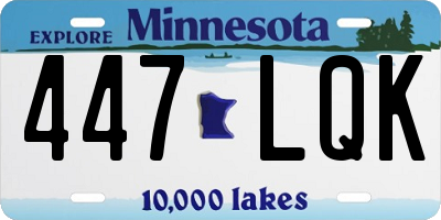 MN license plate 447LQK
