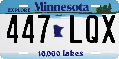 MN license plate 447LQX