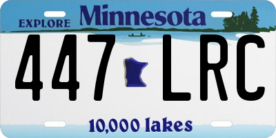 MN license plate 447LRC