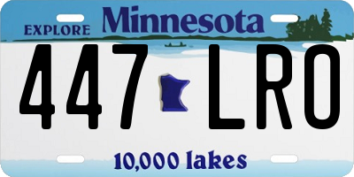 MN license plate 447LRO