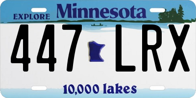 MN license plate 447LRX