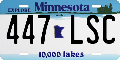 MN license plate 447LSC