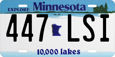 MN license plate 447LSI