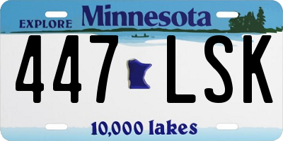 MN license plate 447LSK