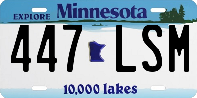 MN license plate 447LSM