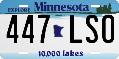 MN license plate 447LSO