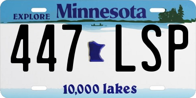 MN license plate 447LSP