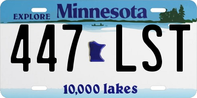 MN license plate 447LST