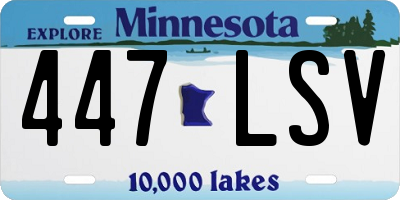 MN license plate 447LSV