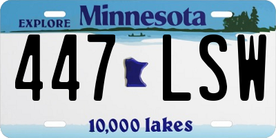 MN license plate 447LSW