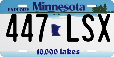 MN license plate 447LSX