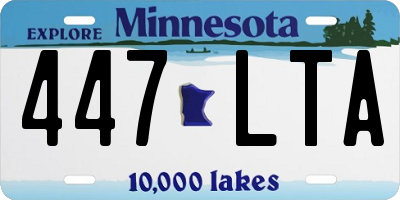 MN license plate 447LTA