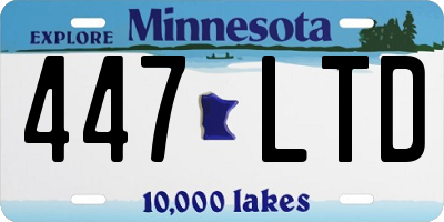 MN license plate 447LTD