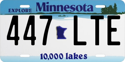 MN license plate 447LTE