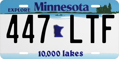 MN license plate 447LTF