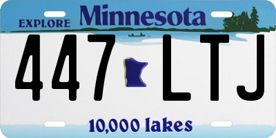 MN license plate 447LTJ