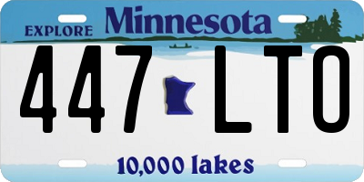 MN license plate 447LTO