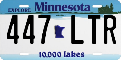 MN license plate 447LTR