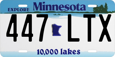 MN license plate 447LTX