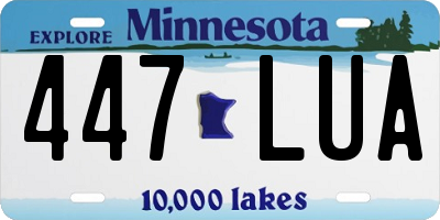 MN license plate 447LUA