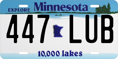 MN license plate 447LUB
