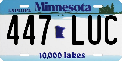 MN license plate 447LUC