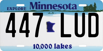 MN license plate 447LUD