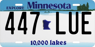MN license plate 447LUE