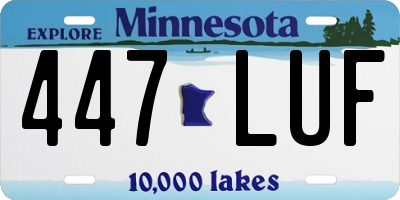 MN license plate 447LUF