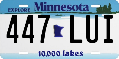 MN license plate 447LUI