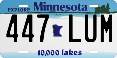 MN license plate 447LUM