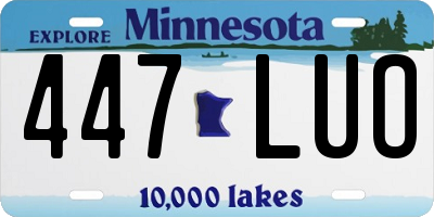 MN license plate 447LUO