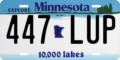 MN license plate 447LUP