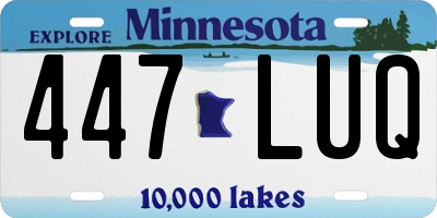 MN license plate 447LUQ