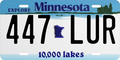 MN license plate 447LUR