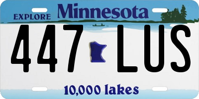 MN license plate 447LUS