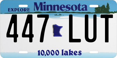MN license plate 447LUT