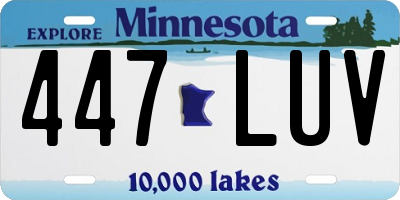 MN license plate 447LUV