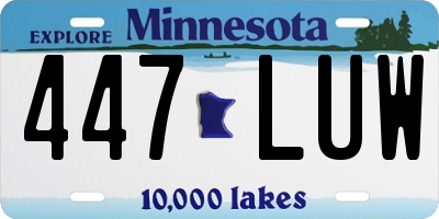 MN license plate 447LUW