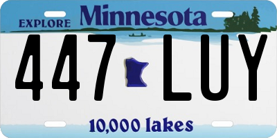 MN license plate 447LUY