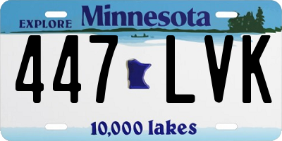 MN license plate 447LVK