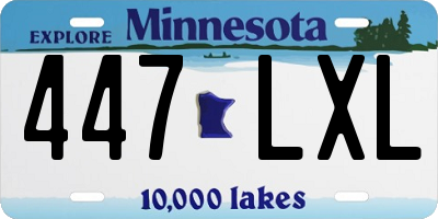 MN license plate 447LXL