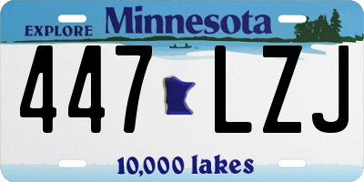MN license plate 447LZJ