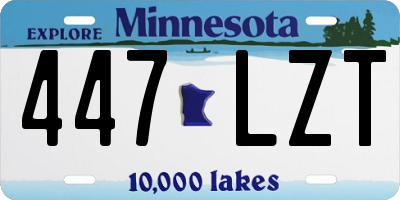 MN license plate 447LZT